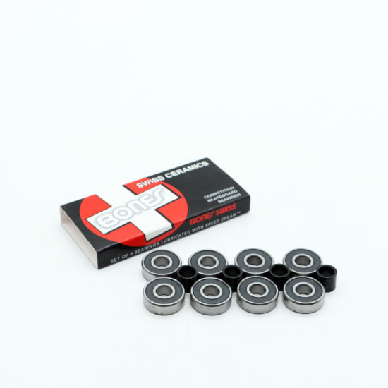 Bones Competition Skateboard Bearings Swiss Ceramics Set of 8 Bearings Lubricated with Speed Ceram